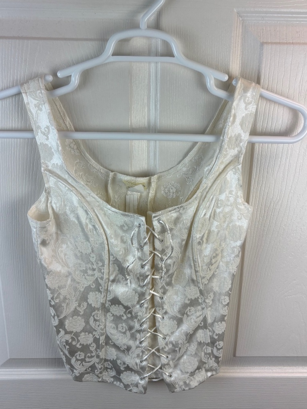 Vintage Frederick's of Hollywood Floral Ivory Corset